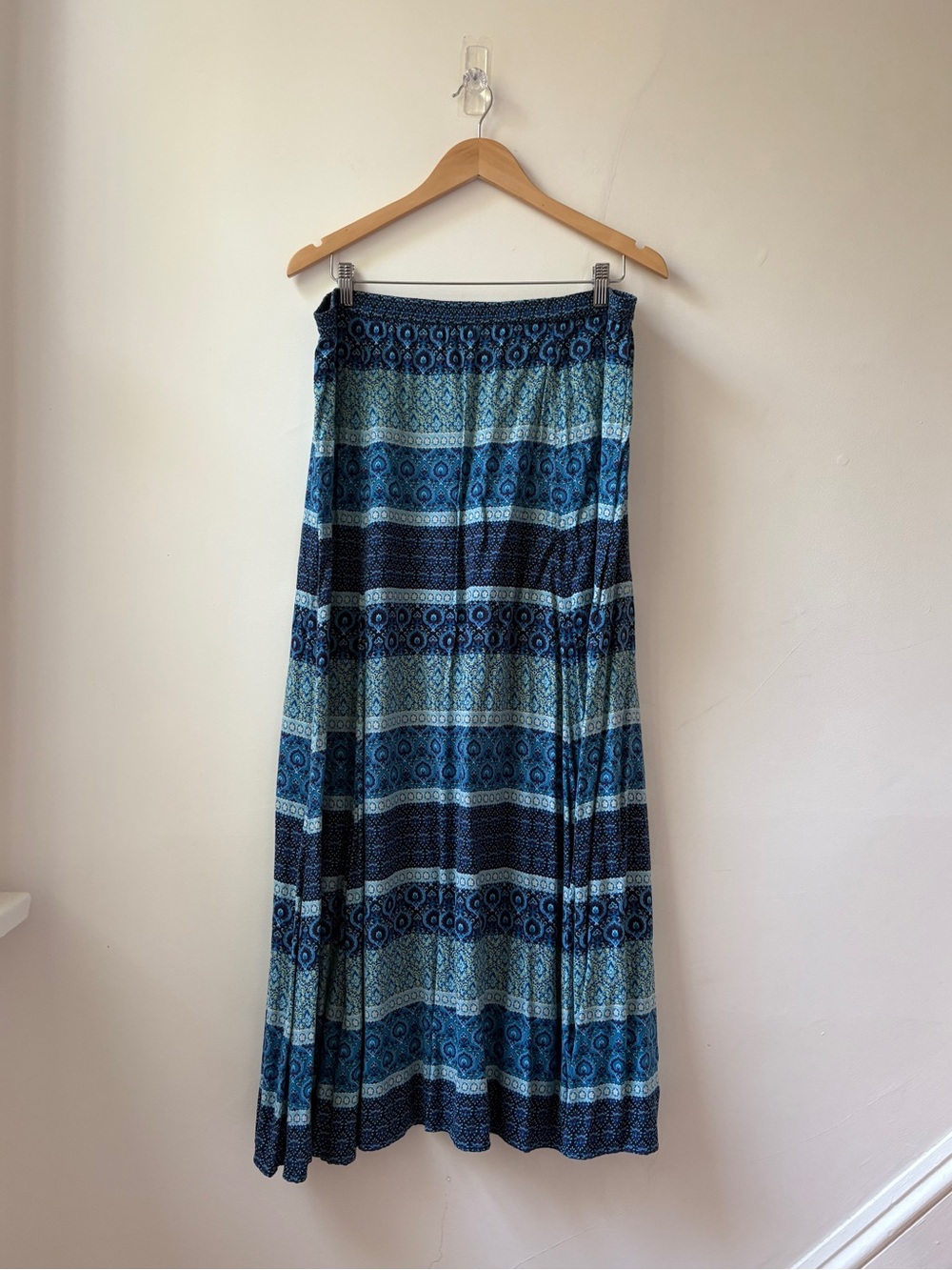 Lord & Taylor Blue Patterned Maxi Skirt - Picture 8 of 8